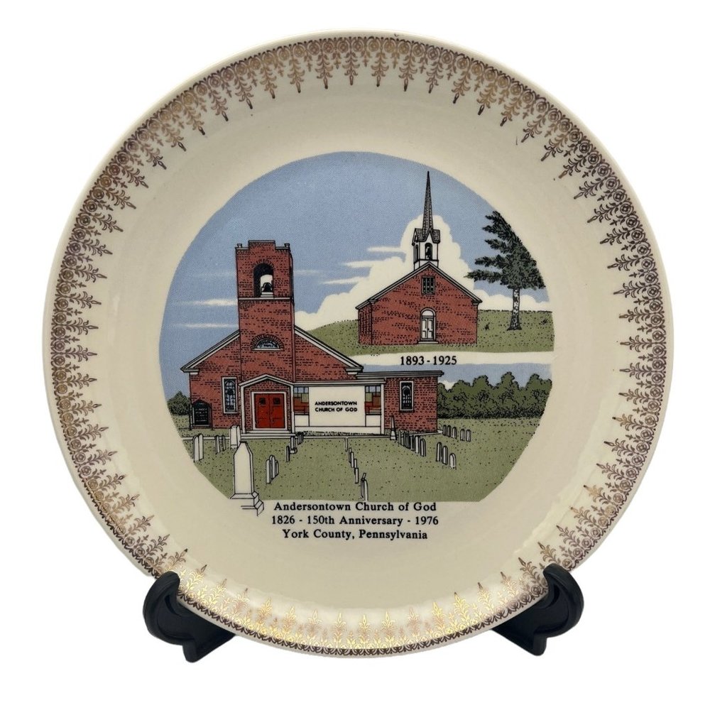 Collectible Plate Andersontown Church of God 150th Anniversary York County 1976